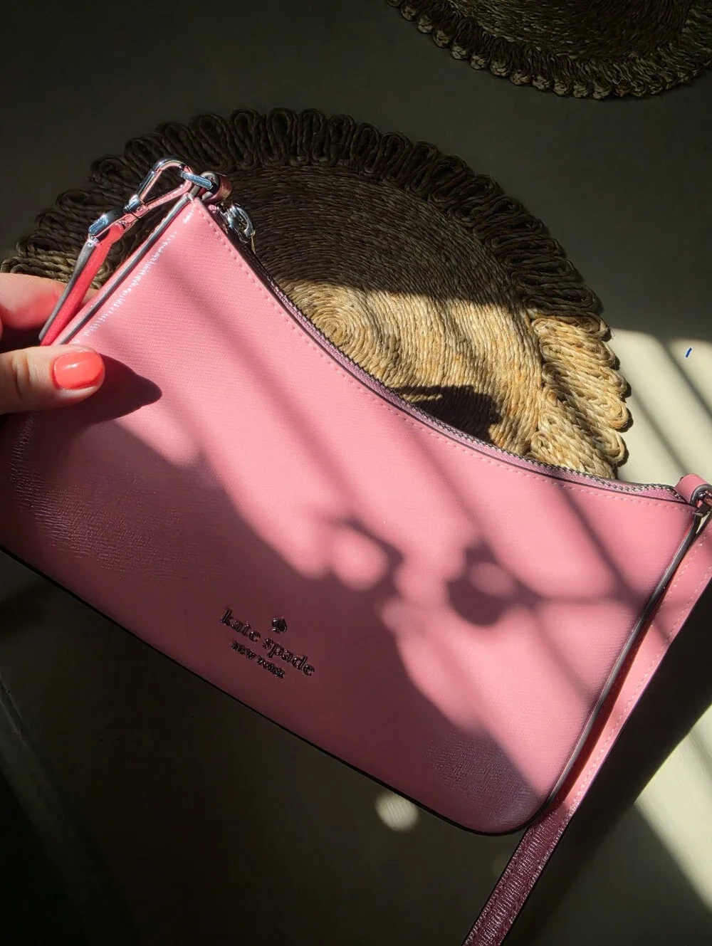 Kate Spade Margot Textured Leather Pink Crossbody - Picture 8 of 11